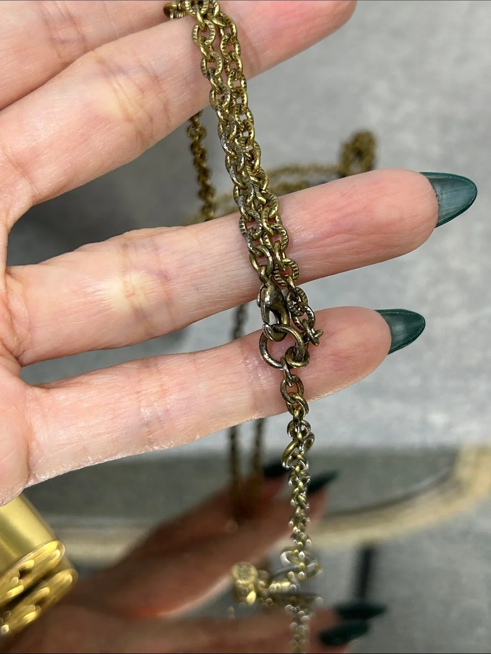 Gold Padlock Charm Layered Necklace - Women Jewelry